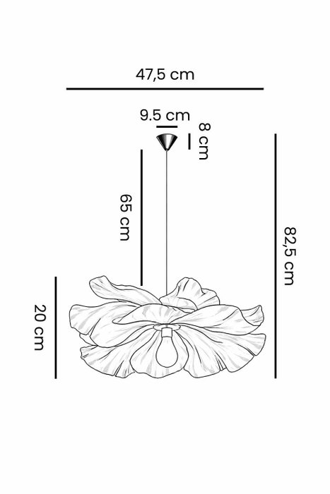 Opviq Lámpara de Araña de Papel Crepé Rosa con Altura Ajustable